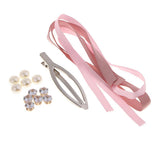 Maxbell DIY Crystal Hair Clip Barrette Making Kits Pink