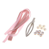 Maxbell DIY Crystal Hair Clip Barrette Making Kits Pink