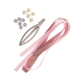 Maxbell DIY Crystal Hair Clip Barrette Making Kits Pink