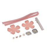 Maxbell 10pcs crafts hair clip cloth flower bead ribbon  for hair accessory headwear