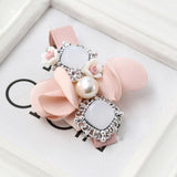 Maxbell 10pcs crafts hair clip cloth flower bead ribbon  for hair accessory headwear