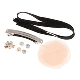 Maxbell 11pcs crafts hair clip cloth flower bead ribbon  for hair accessory headwear