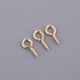 Maxbell 1000x Screw Eye Pins Hook Bail Peg Pendants Charms Connectors 4x8mm Golden