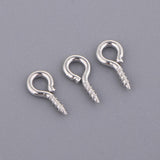 Maxbell 1000x Screw Eye Pins Hook Bail Peg Pendants Charms Connectors 4x8mm White K