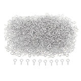 Maxbell 1000x Screw Eye Pins Hook Bail Peg Pendants Charms Connectors 4x8mm White K