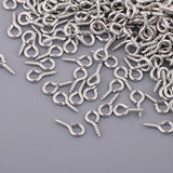 Maxbell 1000x Screw Eye Pins Hook Bail Peg Pendants Charms Connectors 4x8mm White K
