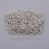 Maxbell 1000x Screw Eye Pins Hook Bail Peg Pendants Charms Connectors 4x8mm White K