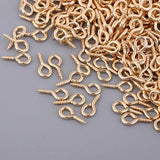 Maxbell 1000x Screw Eye Pins Hook Bail Peg Pendants Charms Connectors 5x10mm Golden