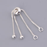 Maxbell S925 Adjustable Extender Chain for Necklace Bracelet Jewelry Making Silver