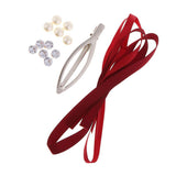 Max DIY Crystal Hair Clip Barrette Making Kits Wine Red