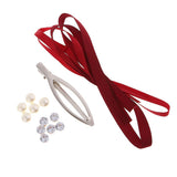 Max DIY Crystal Hair Clip Barrette Making Kits Wine Red