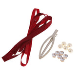Max DIY Crystal Hair Clip Barrette Making Kits Wine Red