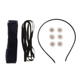 Max DIY Flower Bowknot Headband Hairband Making Kits Dark Blue
