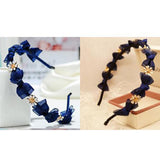 Max DIY Flower Bowknot Headband Hairband Making Kits Dark Blue