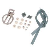 Max 17pcs crafts hair clip cloth flower bead ribbon  for hair accessory headwear