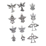 Maxbell 35pcsTibetan Silver Angel charms pendants jewelry making findings