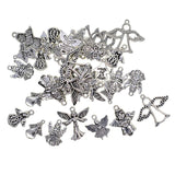 Maxbell 35pcsTibetan Silver Angel charms pendants jewelry making findings