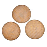 Max Round Bamboo Sieve Handmade Bamboo Weaving Baskets Kitchen Fruit Plate 30cm
