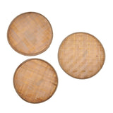 Max Round Bamboo Sieve Handmade Bamboo Weaving Baskets Kitchen Fruit Plate 30cm