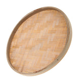 Max Round Bamboo Sieve Handmade Bamboo Weaving Baskets Kitchen Fruit Plate 22cm