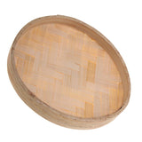 Max Round Bamboo Sieve Handmade Bamboo Weaving Baskets Kitchen Fruit Plate 13cm