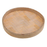 Max Round Bamboo Sieve Handmade Bamboo Weaving Baskets Kitchen Fruit Plate 13cm