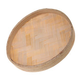 Max Round Bamboo Sieve Handmade Bamboo Weaving Baskets Kitchen Fruit Plate 13cm
