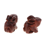 Maxbell 2 Pieces Sandalwood Rabbit Pendant for DIY Necklace Bracelet Ankles, Hair Ornaments Jewelry Making