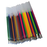 Max 24 Colors 0.5mm Color Glitter Ink Gel Pen Refills Ofice Stationery Supplies