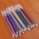 Max 24 Colors 0.5mm Color Glitter Ink Gel Pen Refills Ofice Stationery Supplies