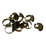Maxbell 10Pieces Adjustable Ring Base Blanks Ring Findings for 18x13mm Oval Cabochon