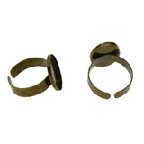 Maxbell 10Pieces Adjustable Ring Base Blanks Ring Findings for 18x13mm Oval Cabochon