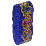 Maxbell National Style Sewing Jacquard Ribbon Roll DIY Crafts Decoration Royal Blue