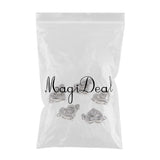 Maxbell 5 Sets Platinum diamante love Heart Box Clasps Jewelry Making Craft Findings