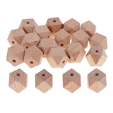 Maxbell 20pcs beech wood octagonal beads Loose Spacer Beads for Jewelry Making 20mm