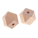 Maxbell 20pcs beech wood octagonal beads Loose Spacer Beads for Jewelry Making 20mm