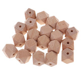 Maxbell 20pcs beech wood octagonal beads Loose Spacer Beads for Jewelry Making 20mm