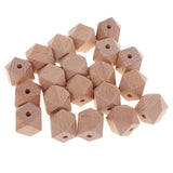 Maxbell 20pcs beech wood octagonal beads Loose Spacer Beads for Jewelry Making 20mm