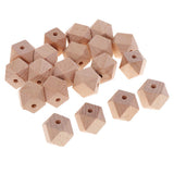 Maxbell 20pcs beech wood octagonal beads Loose Spacer Beads for Jewelry Making 20mm