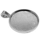 Maxbell 50pcs Tibetan Silver Blank Round Bezel Tray Base Cabochon Necklace Pendant for Beads, Glitter, Pendants,Charms, Small Arts and Crafts Items