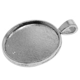 Maxbell 50pcs Tibetan Silver Blank Round Bezel Tray Base Cabochon Necklace Pendant for Beads, Glitter, Pendants,Charms, Small Arts and Crafts Items