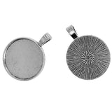 Maxbell 50pcs Tibetan Silver Blank Round Bezel Tray Base Cabochon Necklace Pendant for Beads, Glitter, Pendants,Charms, Small Arts and Crafts Items