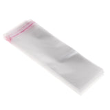 Maxbell 100x Clear Plastic Flat Cellophane Bag Adhesive for Food Candy 8.5 x 2.4inch