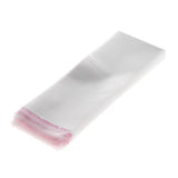 Maxbell 100x Clear Plastic Flat Cellophane Bag Adhesive for Food Candy 8.5 x 2.4inch