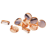 Maxbell 10 Pieces Round Copper Brooch Base Blank Tray 20mm Safety Pins Rose Gold