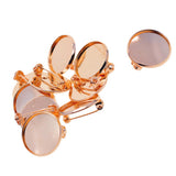 Maxbell 10 Pieces Round Copper Brooch Base Blank Tray 20mm Safety Pins Rose Gold