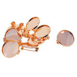 Maxbell 10 Pieces Round Copper Brooch Base Blank Tray 20mm Safety Pins Rose Gold