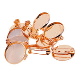 Maxbell 10 Pieces Round Copper Brooch Base Blank Tray 20mm Safety Pins Rose Gold