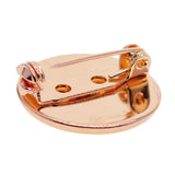 Maxbell 10 Pieces Round Copper Brooch Base Blank Tray 20mm Safety Pins Rose Gold