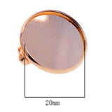 Maxbell 10 Pieces Round Copper Brooch Base Blank Tray 20mm Safety Pins Rose Gold